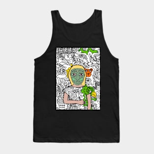 Regal Lion Digital Collectible - Character with FemaleMask, DoodleEye Color, and DarkSkin on TeePublic Tank Top